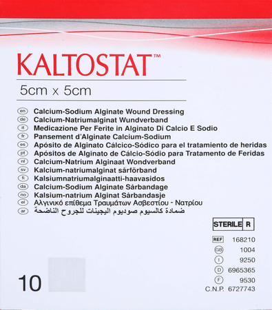 Kaltostat Verband 5,0x 5,0cm Ster 10s  -  Convatec