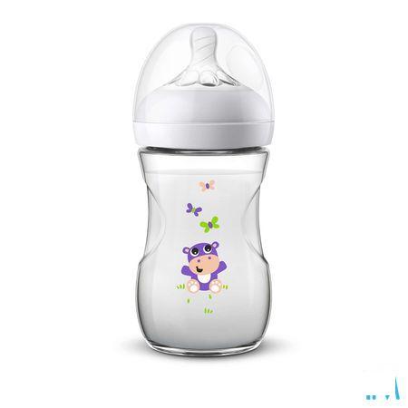 Philips Avent Natural 2.0 Zuigfles 260 ml Nijlpaard Scf070/22  -  Bomedys