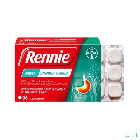 Rennie Mint Z/Suiker Kauwtabl 96