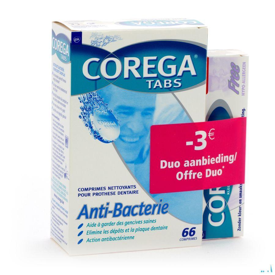 Corega Duo Free & Comprimes Antibact