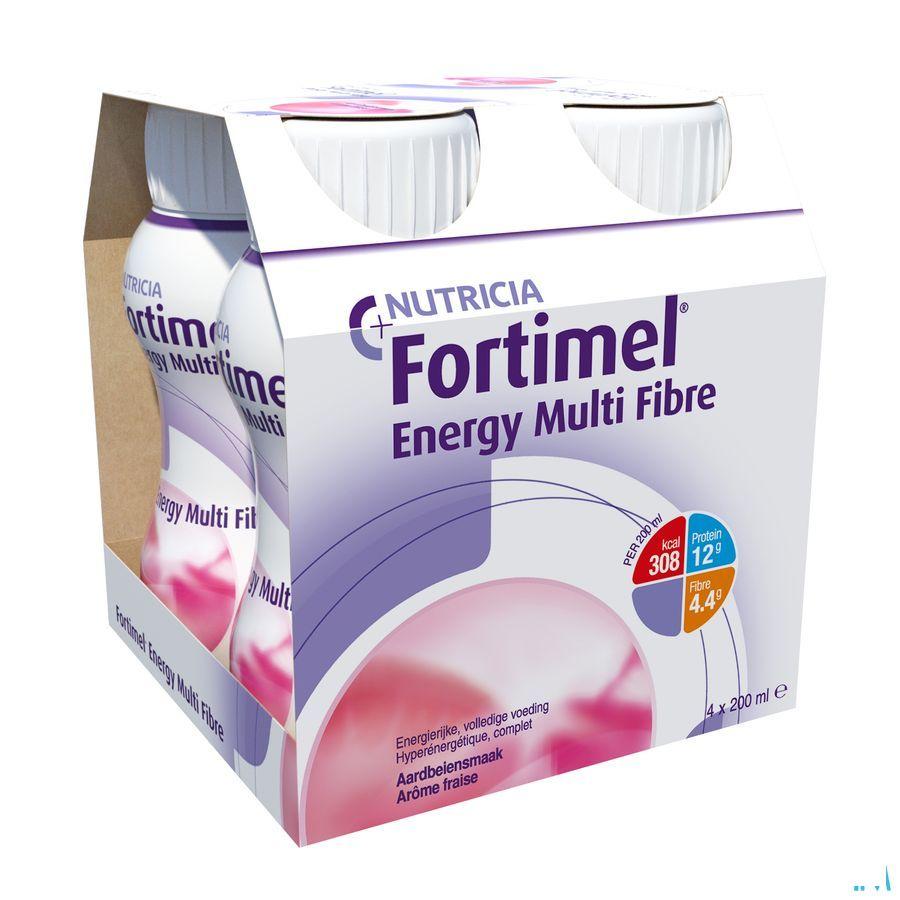 Fortimel Energy Multi Fibre Aardbei 4x200 ml  -  Nutricia