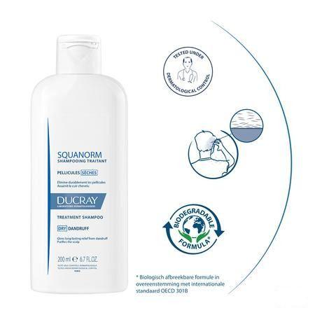 Ducray Squanorm Shampoo Droge Schilfers 200  ml Nf