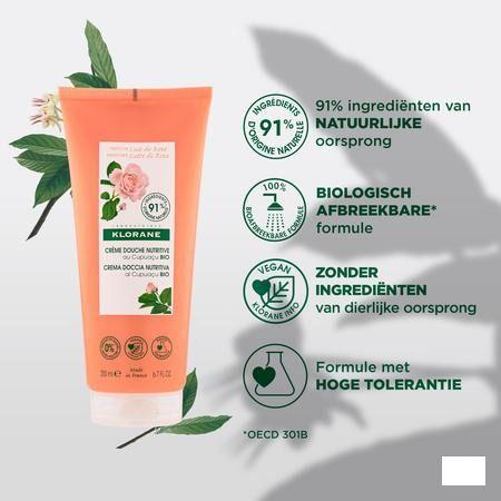 Klorane Corps DoucheCreme Lait Rose 200 ml
