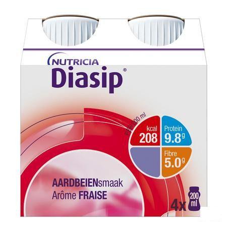 Diasip Fraise Bouteille 4X200 ml  -  Nutricia