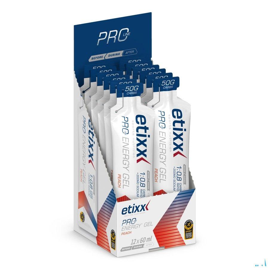 Etixx Double Carb Energy Gel Proline Peach 12 x 60 ml