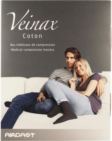 Veinax Kous Katoen Man 2 Lang Zwart Maat 4