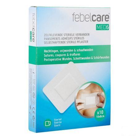 Febelcare Med6 Zelfkl.steriele Verband.10x8cm 10st