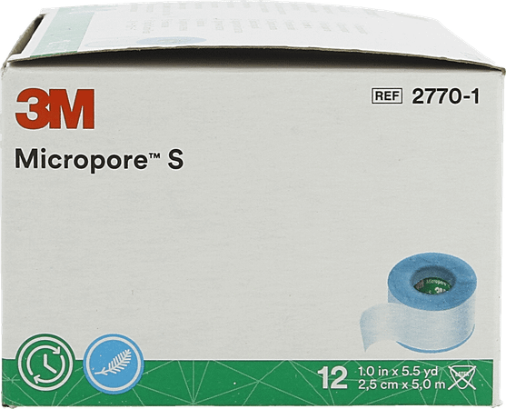 Micropore S 3M Hechtpleister 2,5X500Cm  -  3M