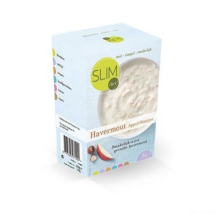 Slimdiet Havermout Appel-nootjes Zakje 5x25 gr  -  Slimdiet Bv