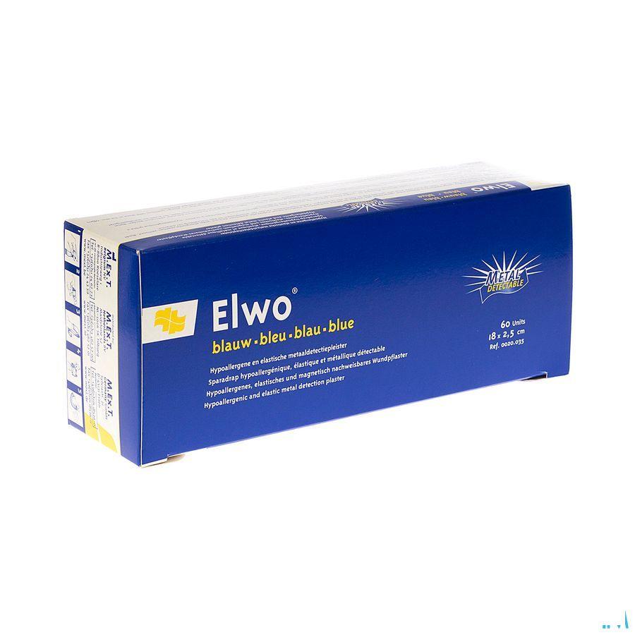 Elwo Pleister Elast Blauw 2,5cmx18cm 60 0020035