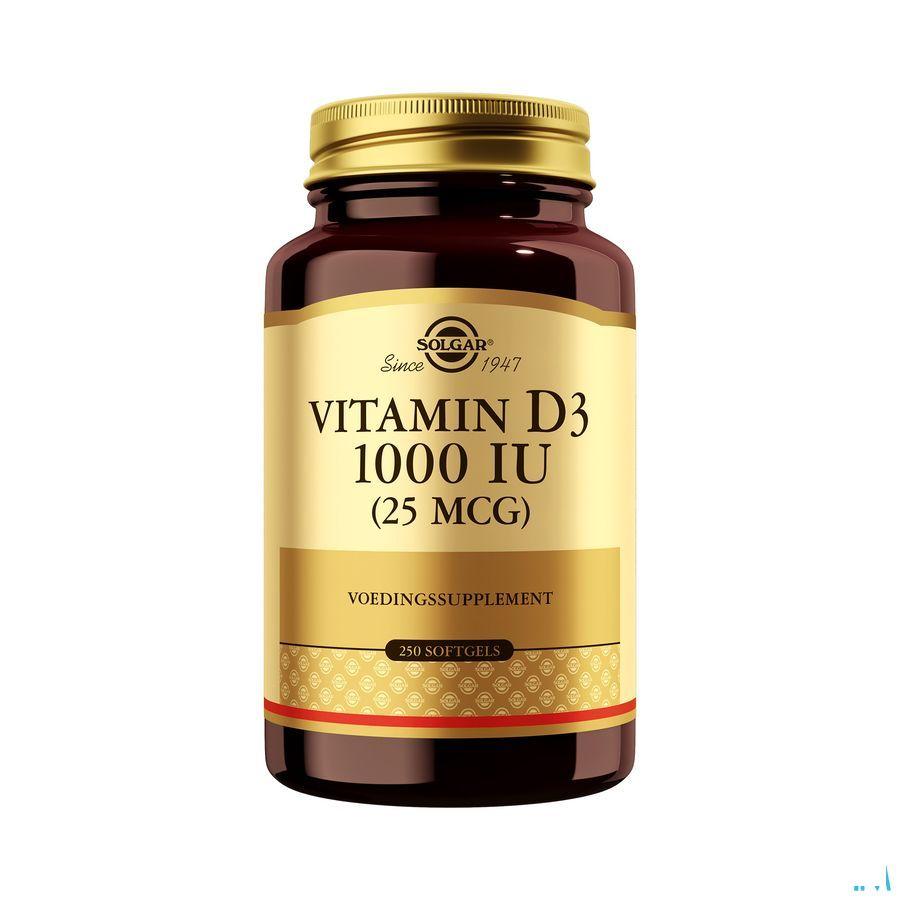 Solgar Vitamin D-3 25mcg/1000IESoftgel 250  -  Solgar Vitamins