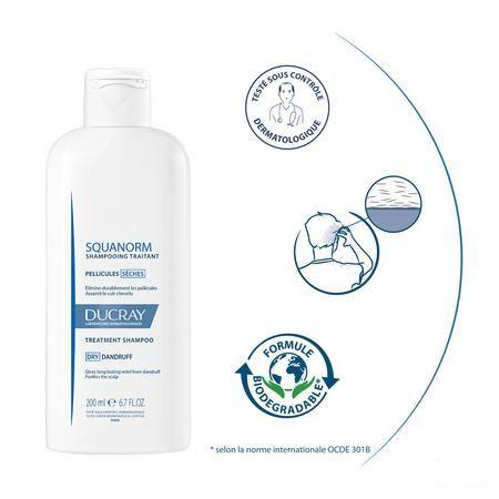 Ducray Squanorm Shampoo Droge Schilfers 200  ml Nf