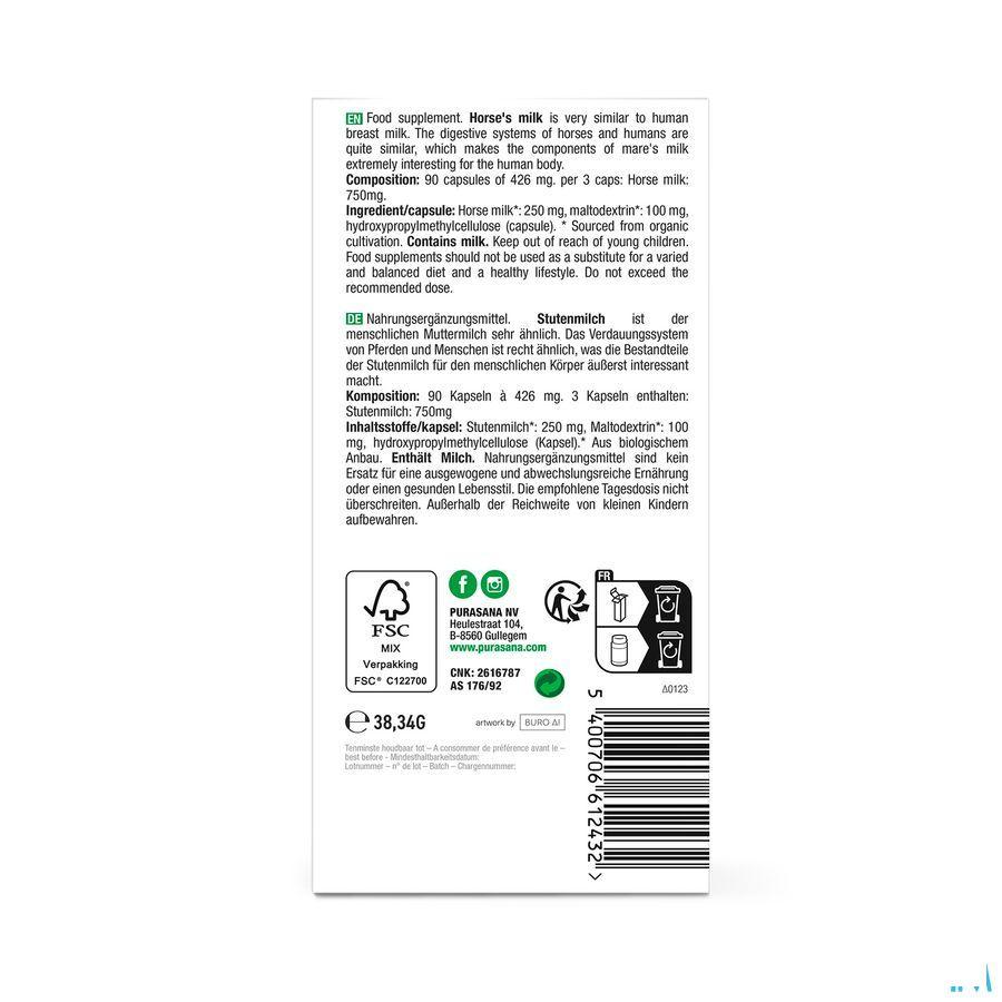 Purasana Paardenmelk Bio Capsule 90