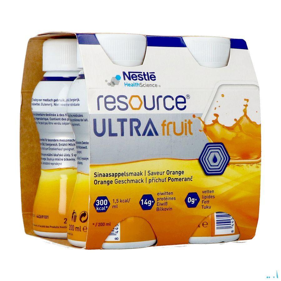 Resource Ultra Fruit Sinaasappelsmaak 4X200 ml