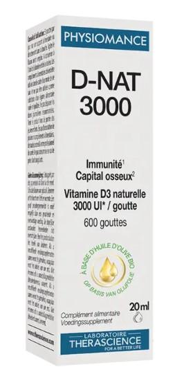 D-Nat 3000 Flacon Gouttes 20 Ml Physiomance PHY342  -  Therascience