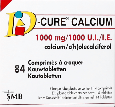 D Cure Calcium 1000 mg/1000UI Kauwtabletten 84