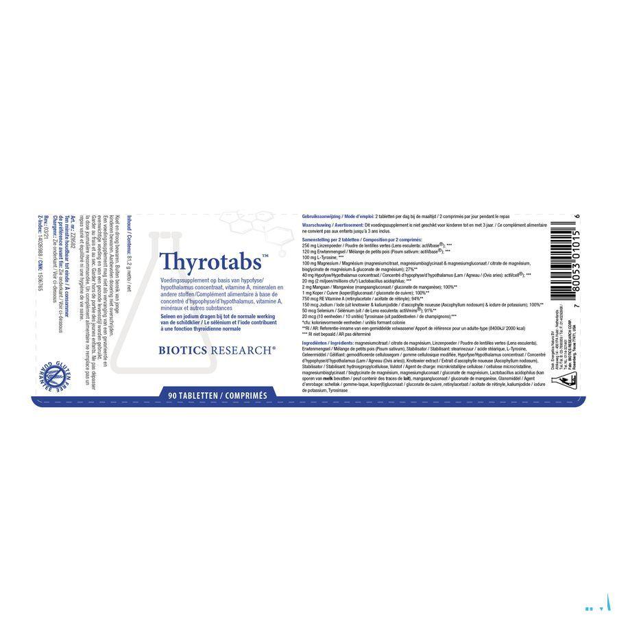 Biotics Thyrotabs 90 comprimés  -  Energetica Natura