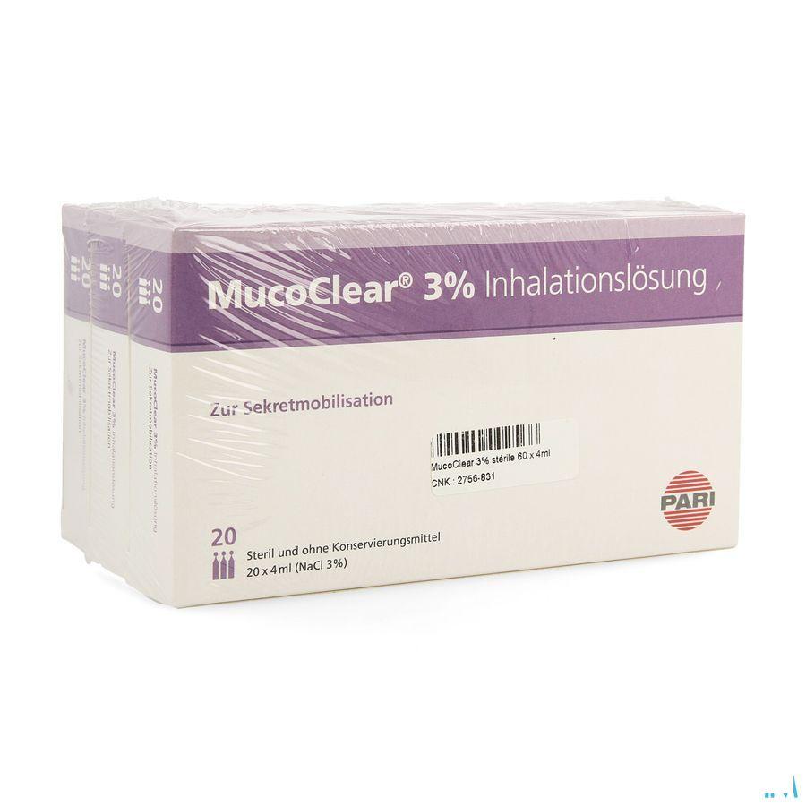 Mucoclear 3% Nacl Ampullen 60x4 ml  -  Henrotech