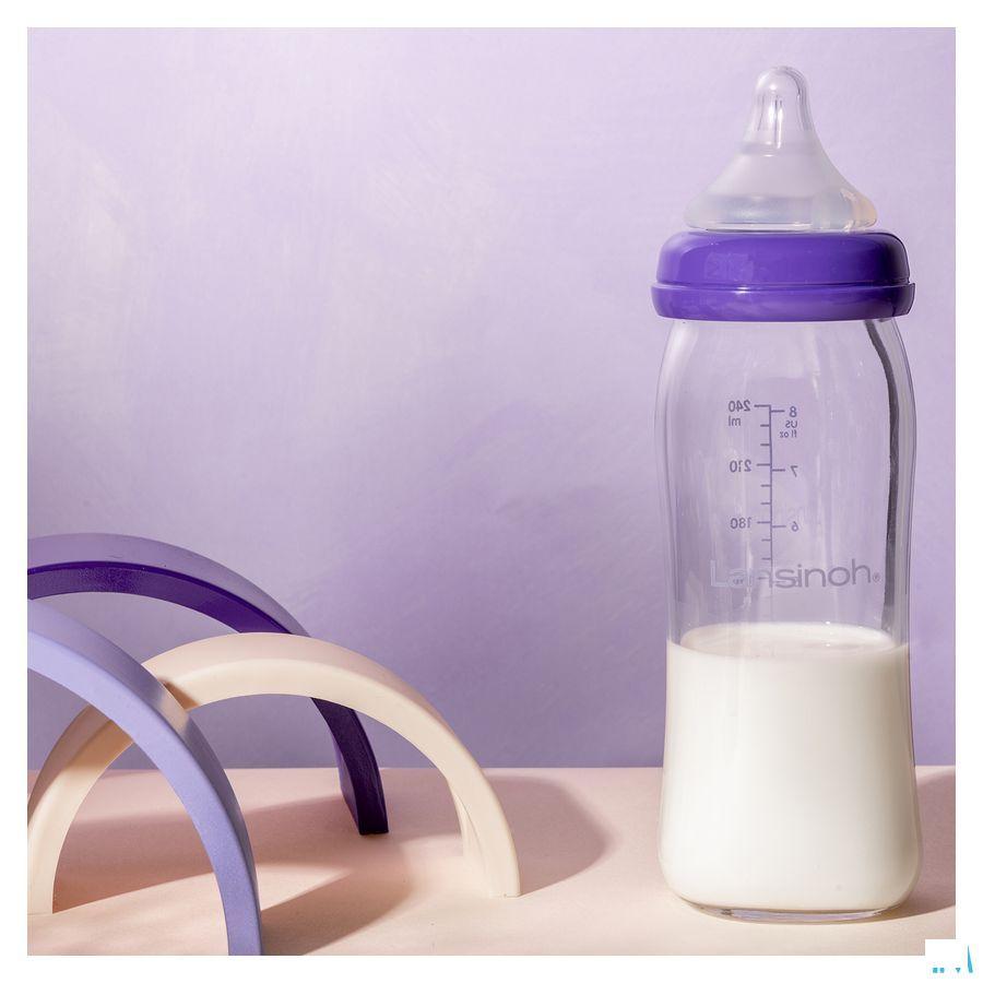 Lansinoh Zuigfles Glas + Speen 240 ml 4