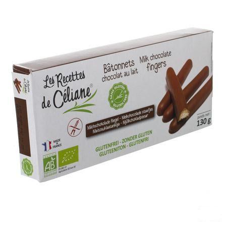 Celiane Melkchocolade Staafjes Bio 130 gr 4589  -  Revogan