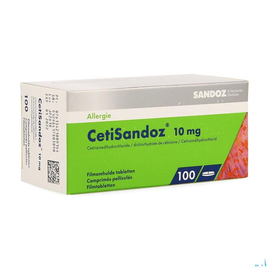 Cetirizine Sandoz Comprimes 100 X 10 mg 