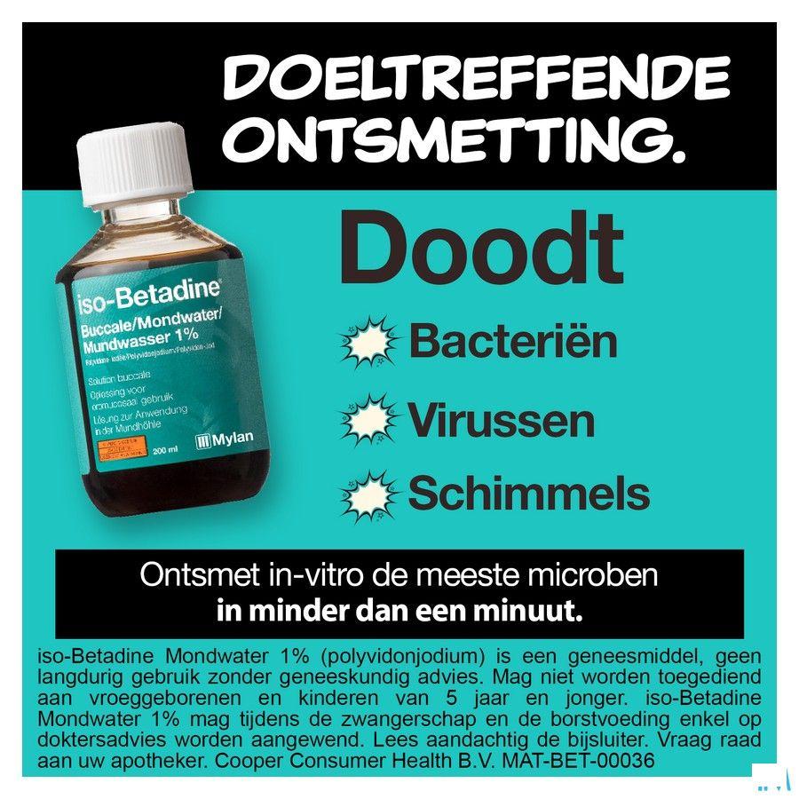 Iso Betadine 1% Mondwater 200 ml Ready To Use