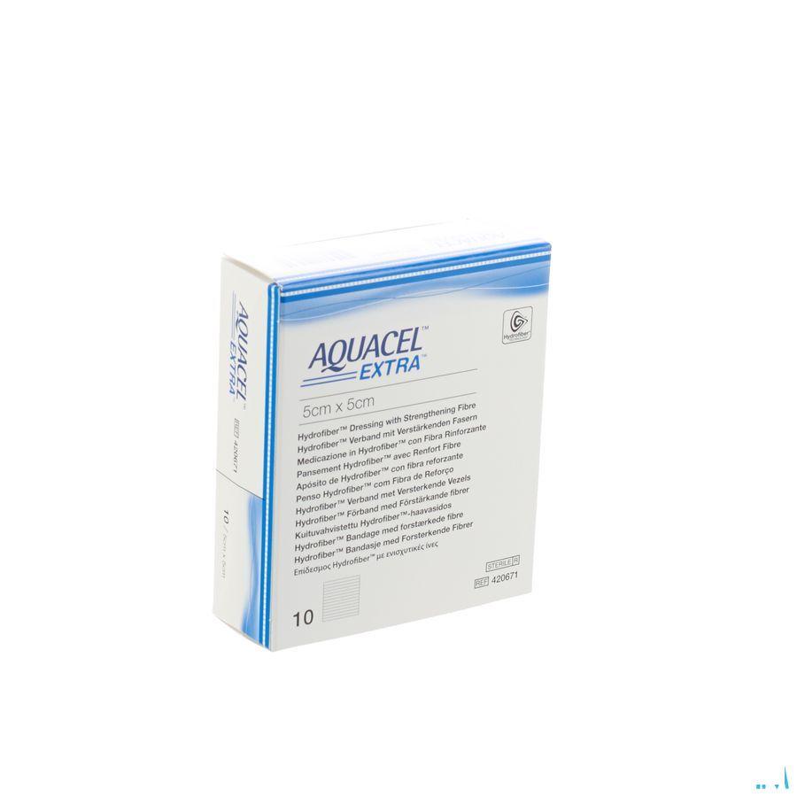 Aquacel Extra Verband Hydrofiber + versterk. 5x 5cm 10  -  Convatec