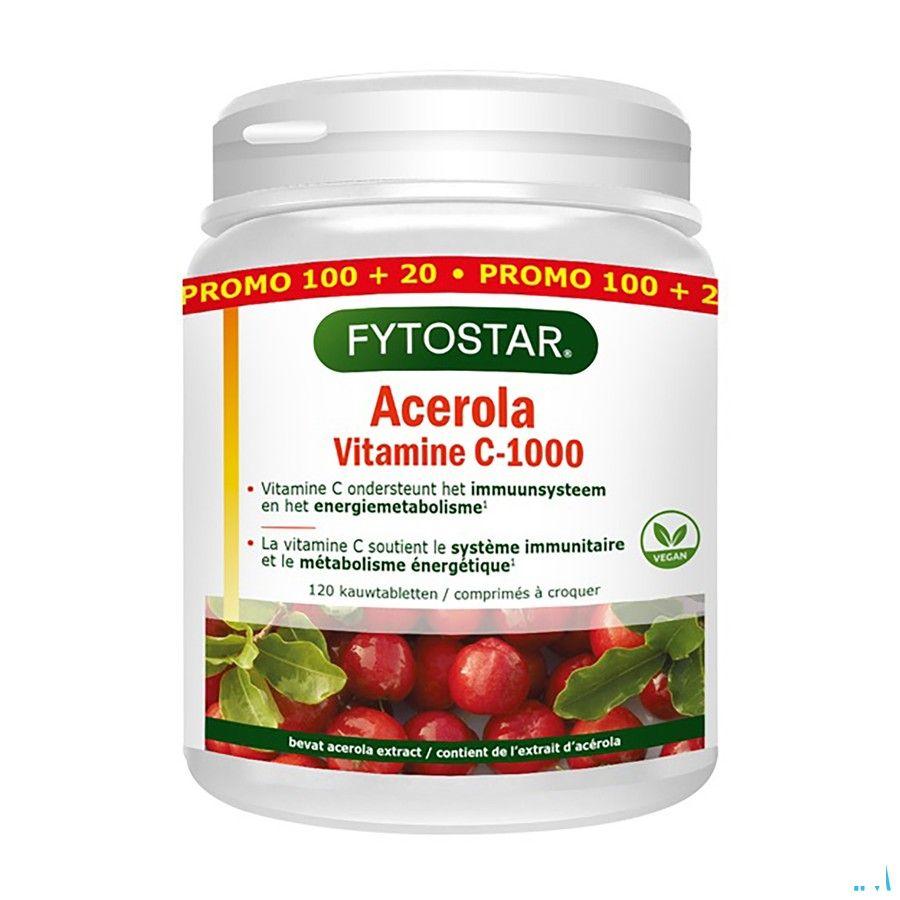 Fytostar Vitamine-energie Vit C1000 & aceroltabl 120  -  Ocebio