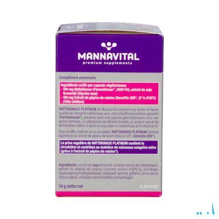Mannavital Nattokinase Platinum + OPC V-Caps 90