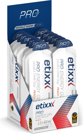 Etixx Double Carb Energy Gel Proline Peach 12 x 60 ml