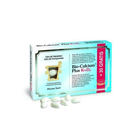 Bio-calcium Plus K + d3 Comprimes 120 + 30  -  Pharma Nord