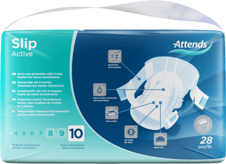 Attends Slip Active 10 Medium 1x28