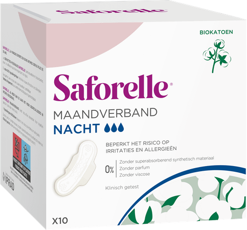 Saforelle Maandverbanden Nacht 10