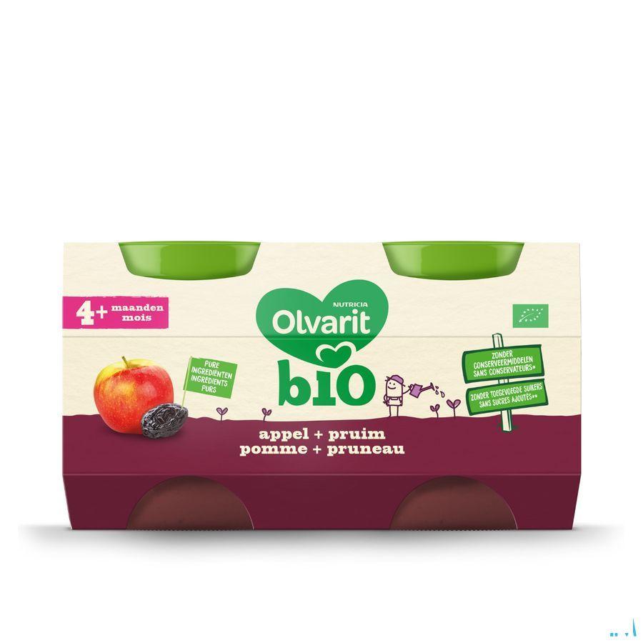 Olvarit Bio Pomme Pruneau 4M 2X125G  -  Nutricia