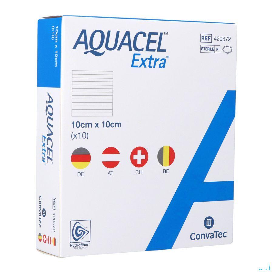 Aquacel Extra Verband Hydrofiber + versterk. 10x10cm 10  -  Convatec
