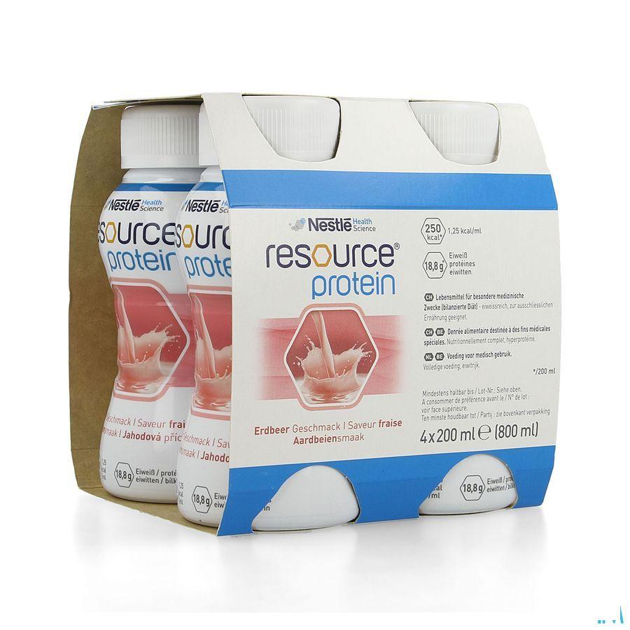 Resource Protein Aardbei 4x200 ml  -  Nestle