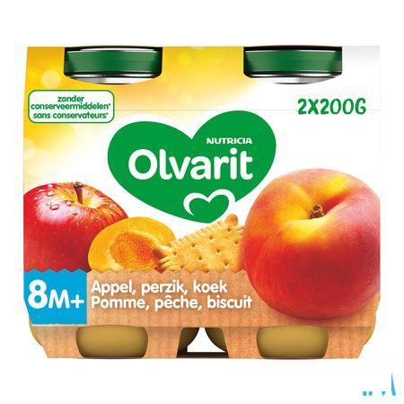 Olvarit Fruit Appel Perzik Koek 2x200 gr 8m54  -  Nutricia