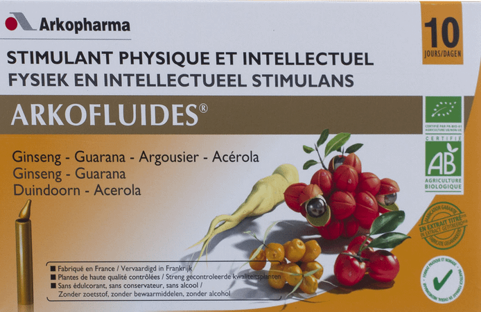 Arkofluide Fysieke+intelect.stimulans Unicadose 10  -  Arkopharma