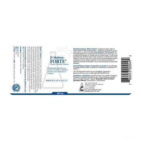 Biotics D-Mulsion Forte (Vitamine D) 29.6 ml  -  Energetica Natura