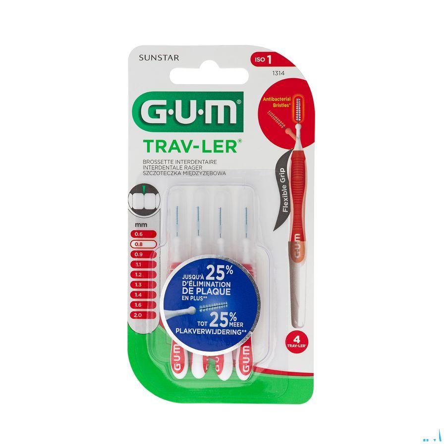 Gum Trav-ler Interdent.borsteltje 0,8mm 4 1314m4