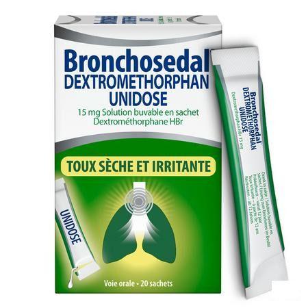 Bronchosedal Dextromethor.15 mg Sol Sach 20X5  ml Ud