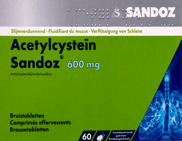 Acetylcystein Sandoz 600 mg Bruistabletten 60