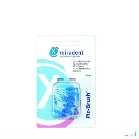 Miradent Pic-brush Borsteltje Blauw 12  -  Eureka Pharma