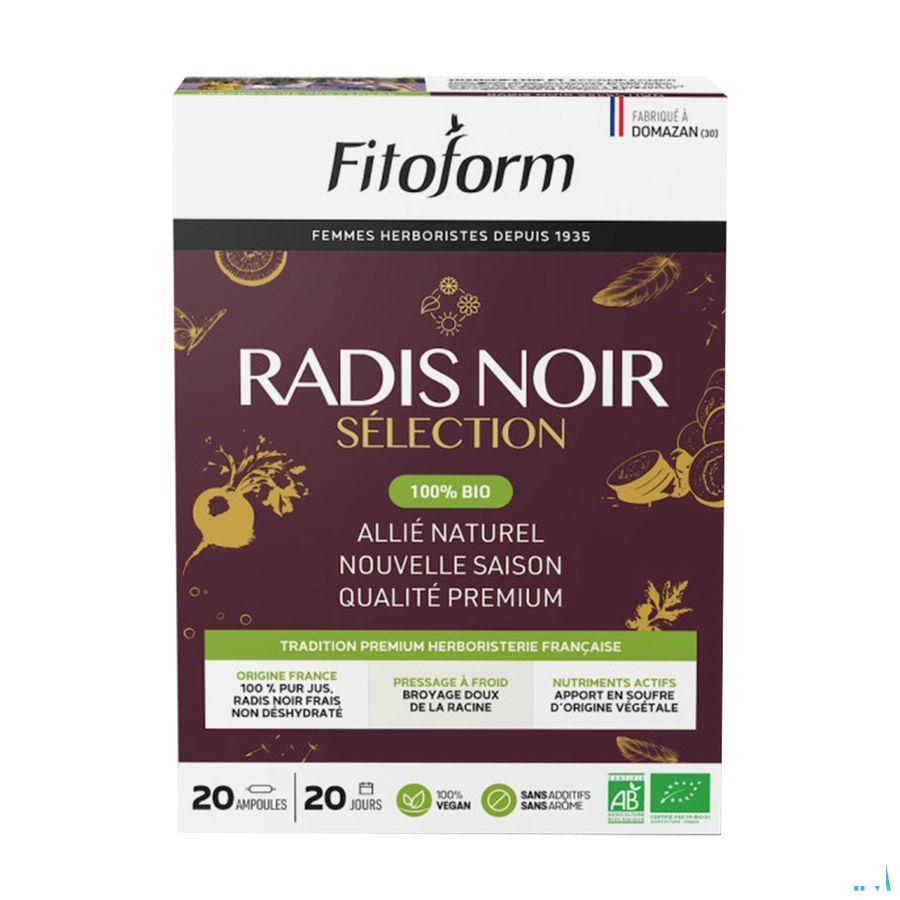Zwarte Radijs Bio Ampullen 20x10 ml Fitoform  -  Bioholistic Diffusion