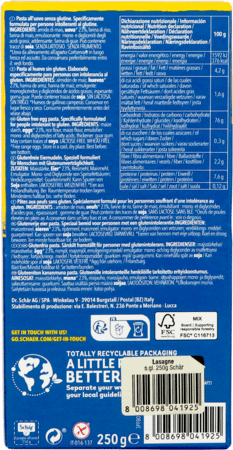 Schar Lasagne 250g 3271 Revogan