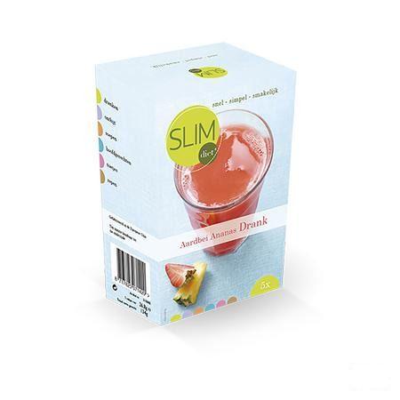 Slimdiet Drank Aardbei-ananas Zakje 5x25 gr  -  Slimdiet Bv