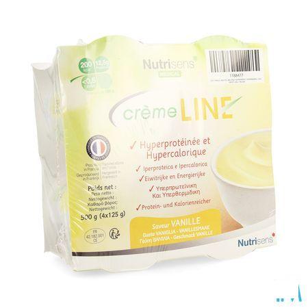 Cremeline + Vanille zonder lactose 4x125 gr  -  Nutrisens Medical