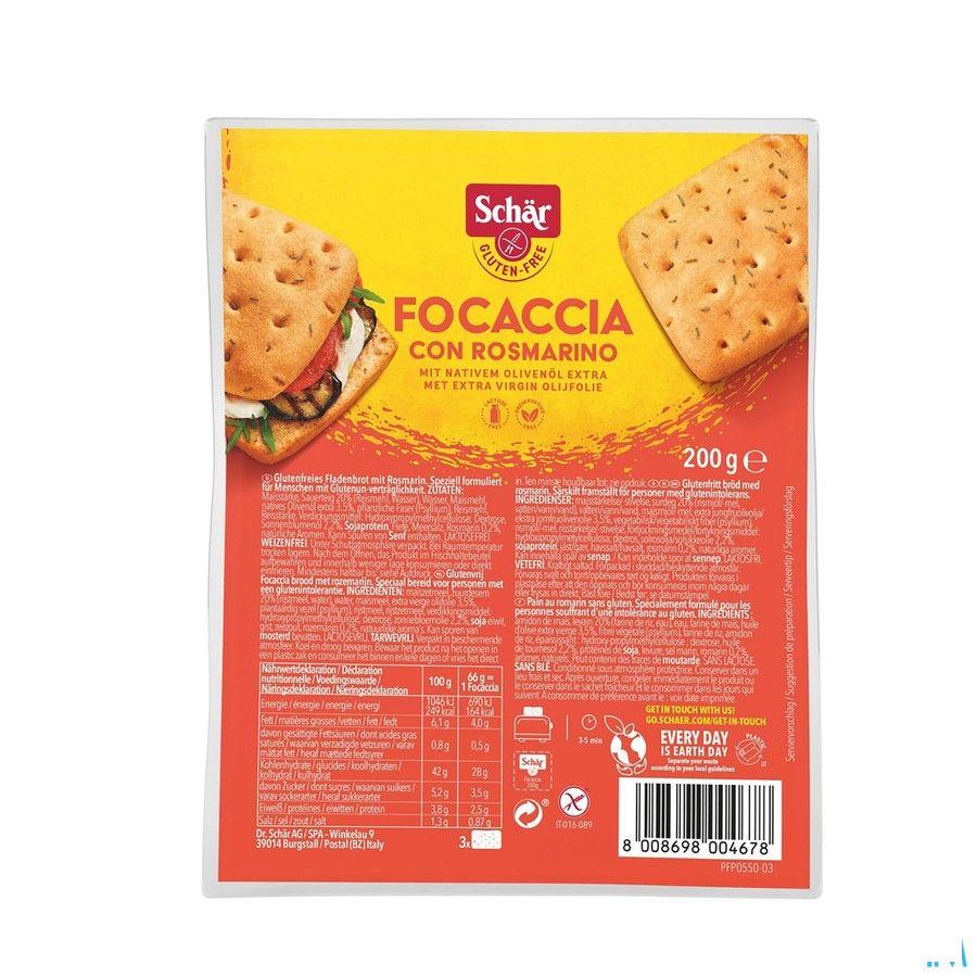 Schar Focaccia Rosmarin Glutenvrij 200 gr 6650  -  Revogan
