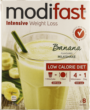 Modifast Banana Flavoured Milkshake 8x55 gr  -  Nutrition & Sante