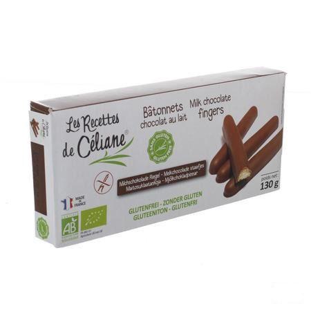Celiane Melkchocolade Staafjes Bio 130 gr 4589  -  Revogan